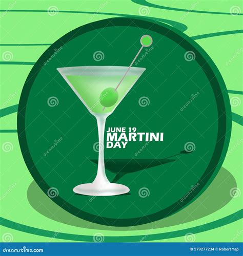 National Martini Day On June 19 Stock Illustration Illustration Of
