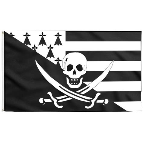 Drapeau Pirate Breton à Vendre Jolly Roger Drapeau Pirate Drapeau