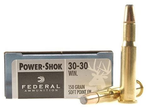 500 Rounds Of Federal Power Shok Ammunition 30 30 Winchester 150 Grain Soft Point Flat Nose Box