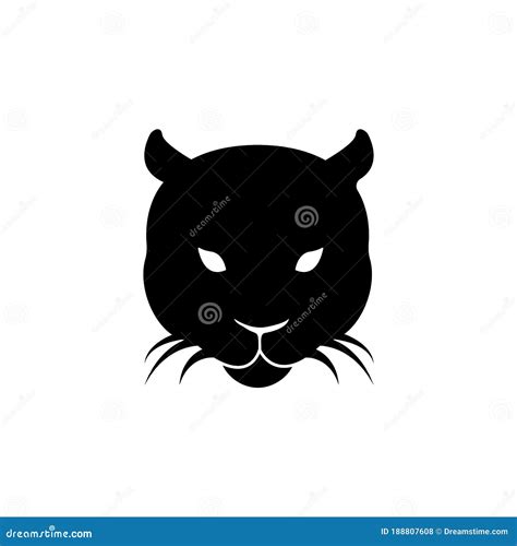 Two Panther Silhouette Vector Outline Of Wildcat For Logo Or Mascot