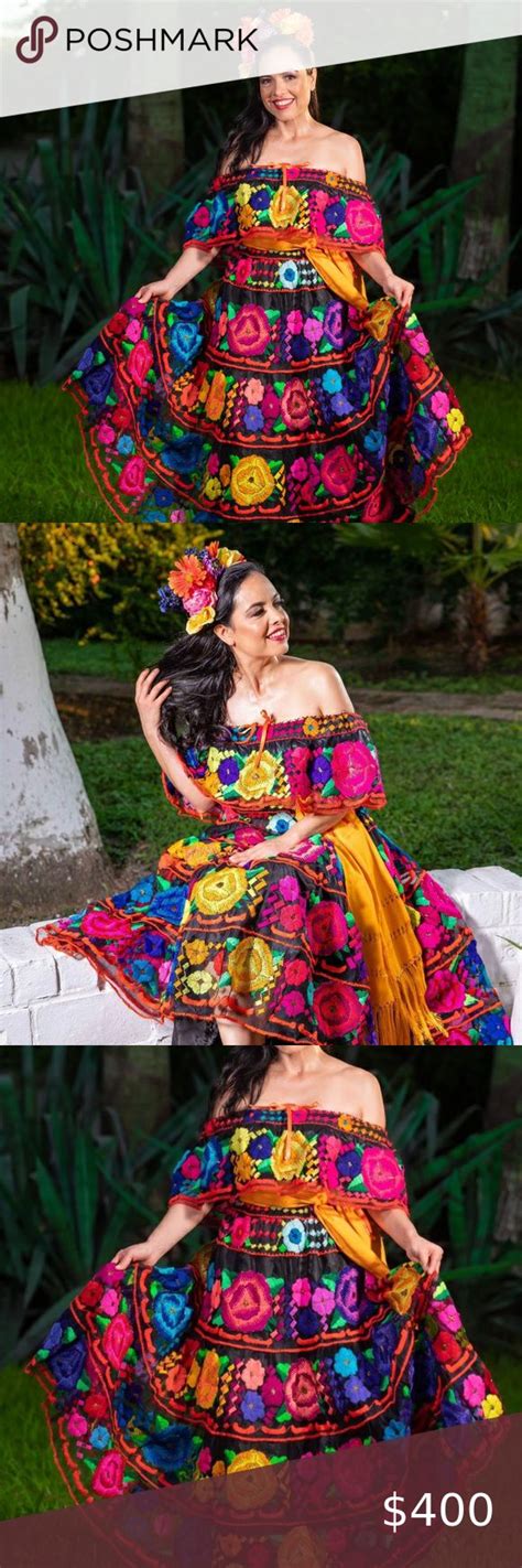 Mexican Chiapaneca Dress For Woman 100 Handmade In 2022 Womens