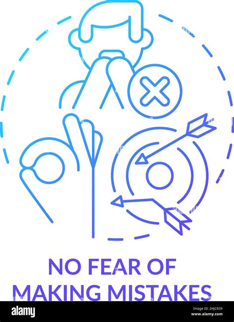 No Fear Of Making Mistakes Blue Gradient Concept Icon Stock Vector