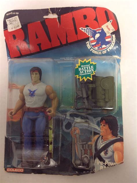 Coleco Fire Power Rambo Vintage Action Figure Carded Force Of Freedom