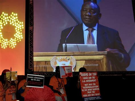 Need to compare more than just two places at once? Sex workers demonstrate during Cyril Ramaphosa's speech ...