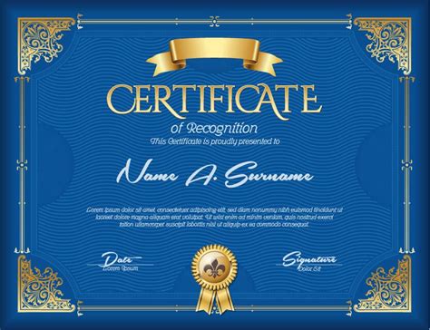 Blue Styles Certificate Template Vector Welovesolo