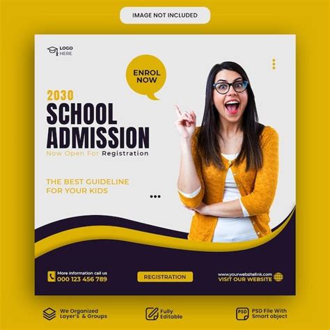 Premium Psd School Admission Social Media Post And Web Banner