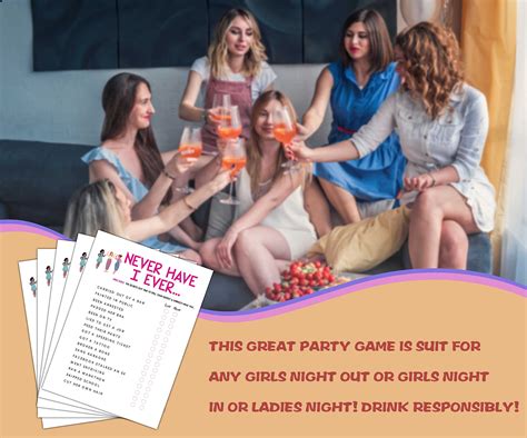 Buy Girls Night Party Game Ladies Night Party Games Never Have I Ever Game Pack Fun Girls