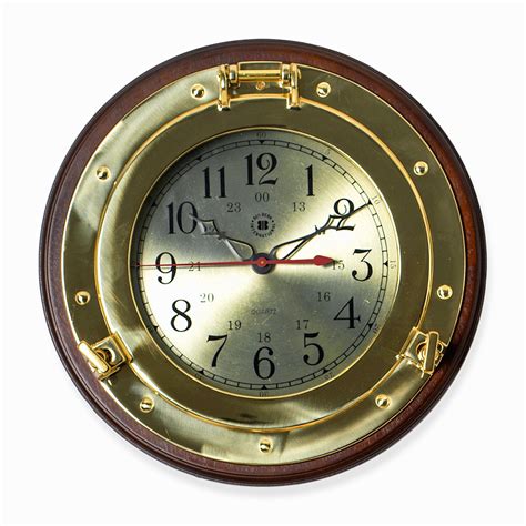 Brass Porthole Wall Clock Kensington Row Nautical Decor