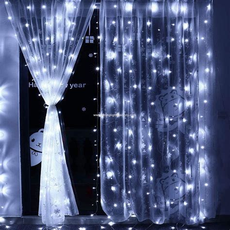 Promotional 200 Led Solar And Battery Operated Curtain String Lights With