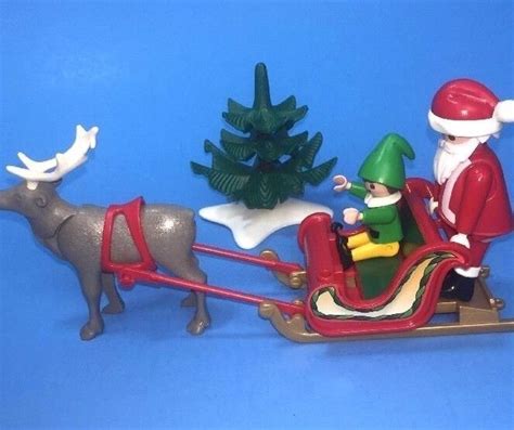 Playmobil Christmas Lot Santa Sleigh Reindeer Elf Tree Replacement