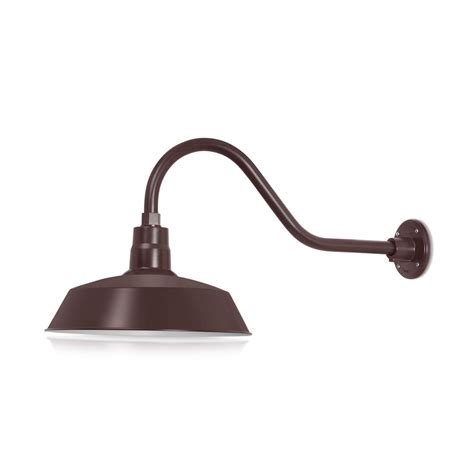 In Architectural Bronze Outdoor Gooseneck Barn Light Fixture With In Long Extension Arm