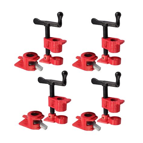 4x Sash Clamps 34 Gluing Pipe Clamp Set Cast Iron Keep Wood Stready