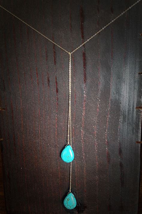 Turquoise Double Tear Drop Etsy
