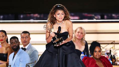 zendaya wins emmy and makes history watch her emotional speech hollywood life