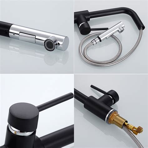 Single bowl sink in black Sinks & Taps - Modern Pull Out Spray Kitchen Sink Faucet ...
