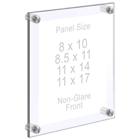 Acrylic Poster Frames With Non Glare Front Wall Mounted On Standoffs