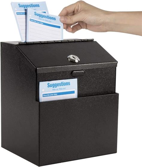 Kyodoled Suggestion Box With Lock And 50 Free Suggestion Cards Metal