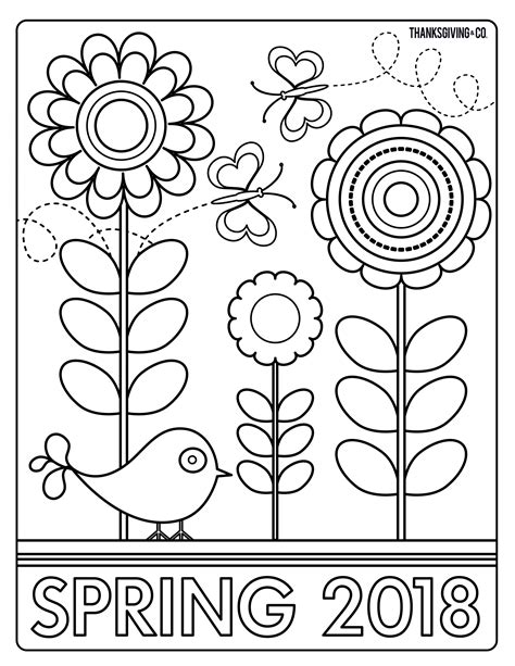 Sweet And Sunny Spring And Easter Coloring Pages