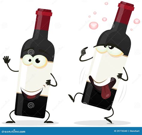 Happy And Drunk Red Wine Bottle Character Vector Illustration 29776540