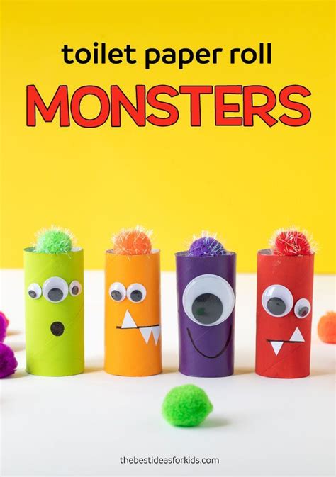 Toilet Paper Roll Monsters Toilet Paper Roll Crafts Paper Towel Roll