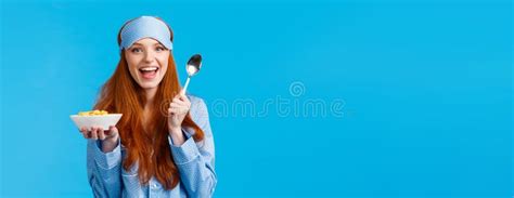 How About Morning Breakfast Cheerful Good Looking Redhead Female With