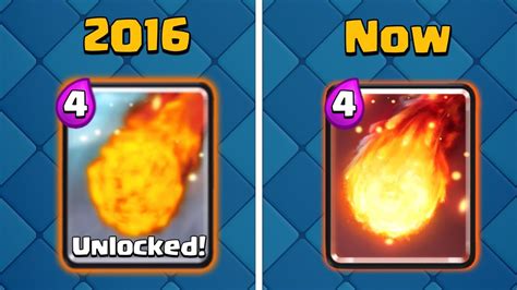 Fireball 2016 Vs Now Clash Royale Youtube