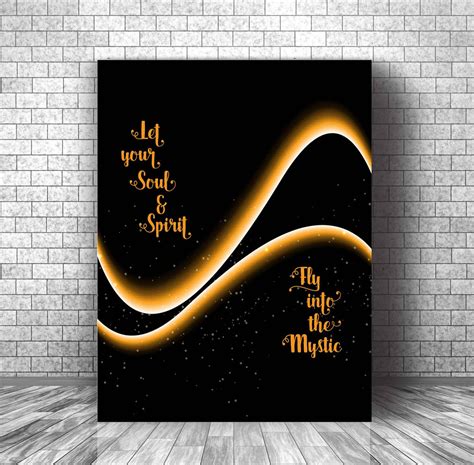 Lyrical Art Music Poster Print Decor Into The Mystic By Van Morrison