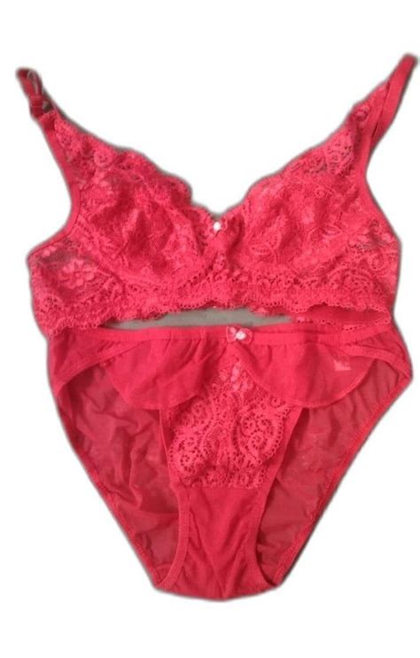 plain ladies pink net bra panty set size medium at rs 95 set in new delhi