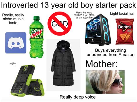 Introverted 13 Year Old Boy Starter Pack Rstarterpacks