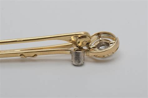 Early 20th Century 14k And 18k Yellow Gold Pearl And Diamond Stick Pins