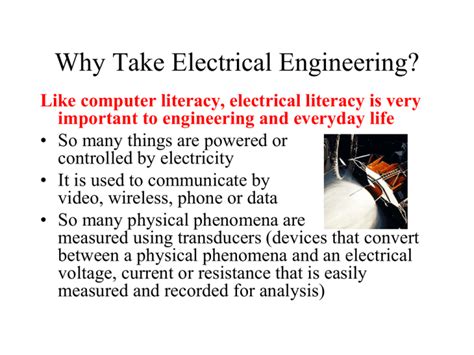 Why Electrical Engineering I