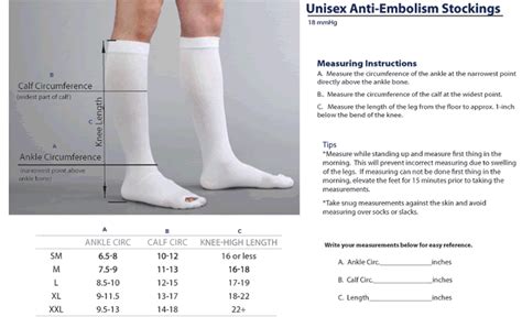 Find out how to measure for your gloriamed compression socks. Therafirm Unisex Anti-Embolism Knee High Stockings 18 mmHg