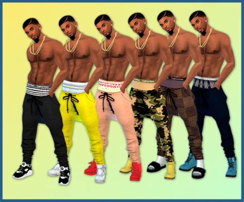 15 Rcs Of Ebonixs Urban Jeans The Joggers Sims 4 Men Clothing Sims