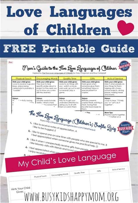 Free Mom Guide To The Five Love Languages Of Children