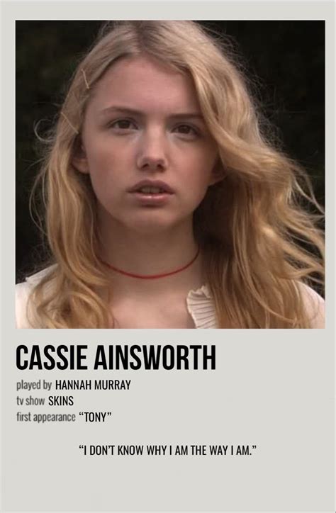 Minimal Polaroid Character Poster For Cassie Ainsworth From Skins Skins