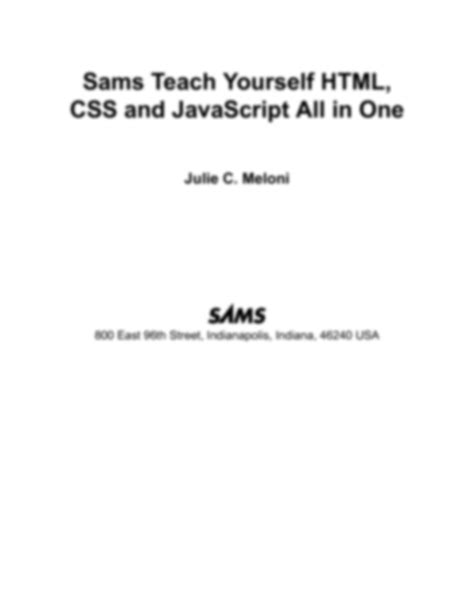 Solution Html Css And Javascript All In One Sams Teach Your Covering