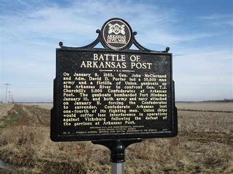 Battle Of Arkansas Post Marker Encyclopedia Of Arkansas