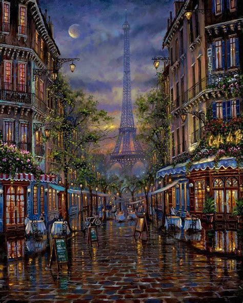 Rainy Evening In Paris Eiffel Tower Paris Painting Paris Summer