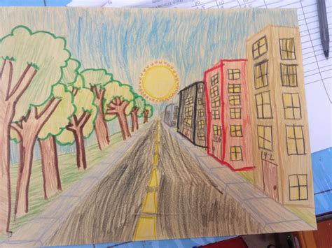 Mc School Art 5th Grade One Point Perspective Drawing