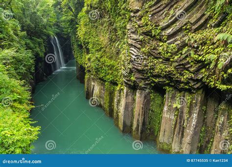 Takachiho Gorge And Waterfall In Miyazaki Japan Stock Image Image Of