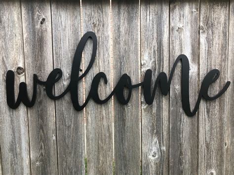 Welcome 3d Sign Wood Sign Laser Cut Farmhouse Decor Entry Etsy