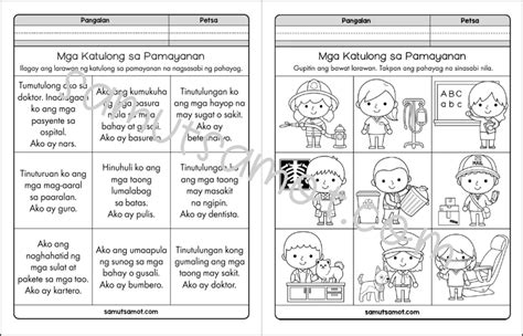 Mga Tungkulin Ng Kasapi Sa Komunidad Worksheets For Grade 2 Tungkulin