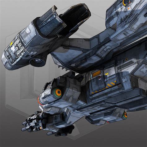 3d Model Scifi Dropship Vr Ar Low Poly Cgtrader