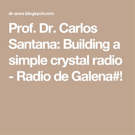 Building A Simple Crystal Radio Radio De Galena Radio