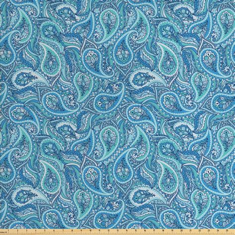 Paisley Fabric By The Yard Allover Blooming Traditional Etsy