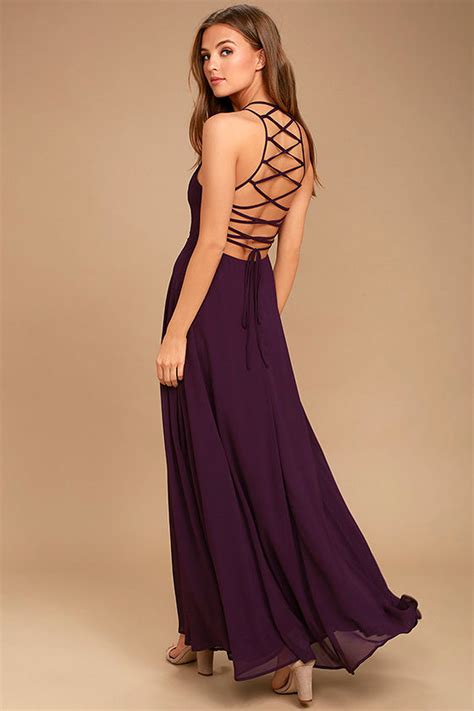 Strappy To Be Here Purple Lace Up Maxi Dress Maxi Dress Dresses Casual Fall Purple Cocktail