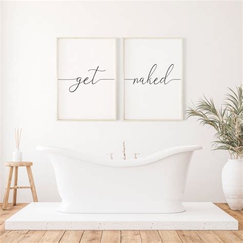 Get Naked Sign Get Naked Printable Bathroom Wall Decor Set Etsy