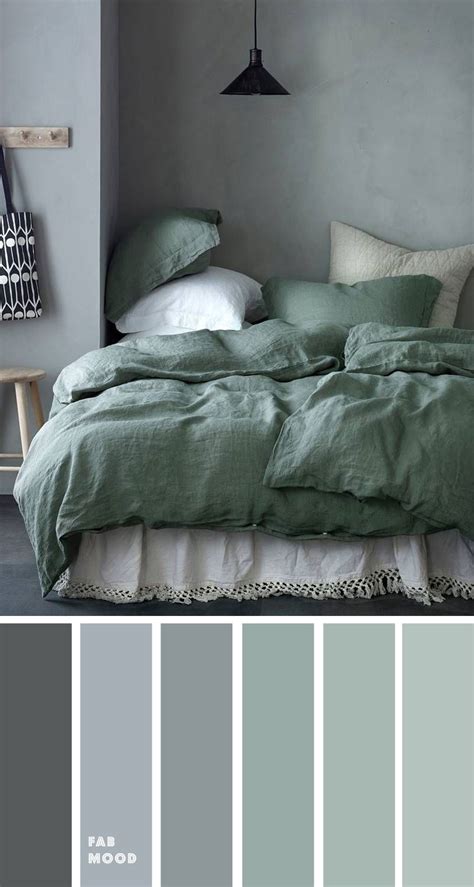 Which are considered good colors for bedrooms? Grey green bedroom color palette | Grey green bedrooms ...