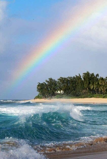Rainbow Over Sunset Beach Beach Sunset North Shore Oahu Pretty Places