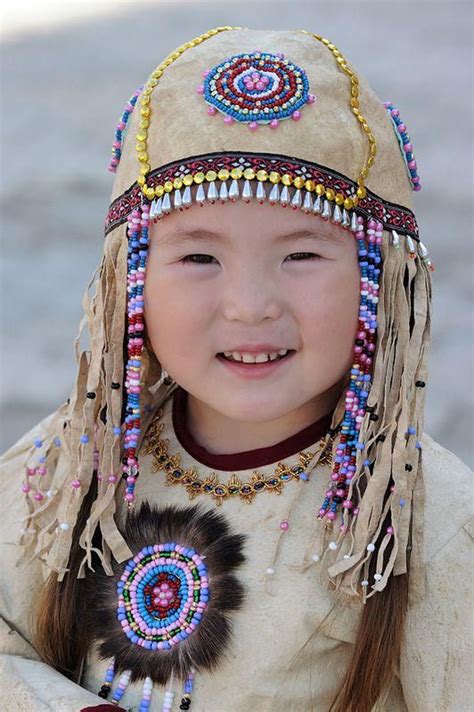 A Little Yakutian Girl In Traditional Dress Republic Of Sakha Yakutia